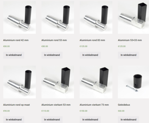 Adapters voor Tiger palenrammers