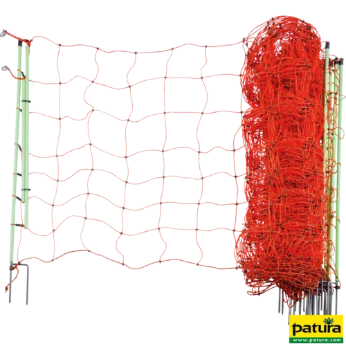 Schrikdraadnet "plus/minus" 90 cm hoog, met duppele punt, 50 m