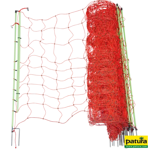 Schrikdraadnet "plus/minus" 120 cm hoog, met duppele punt, 50 m