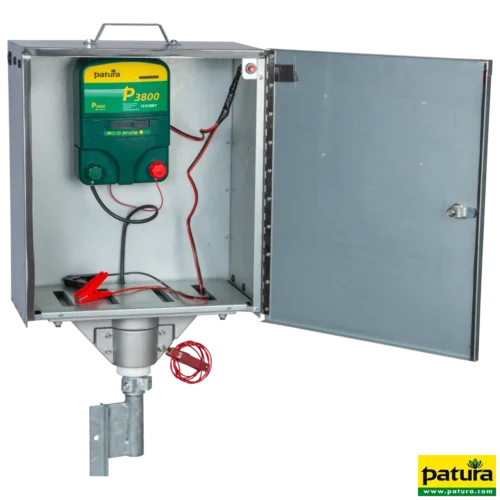 P3800 mit Sicherheitsbox, Erdstab, Super-Vlies-Akku 100 Ah und Solarmodul