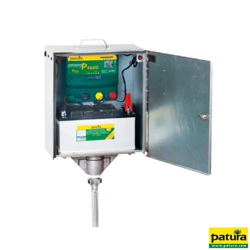 P4600 mit Sicherheitsbox, Erdstab, Super-Vlies-Akku 100 Ah und Solarmodul