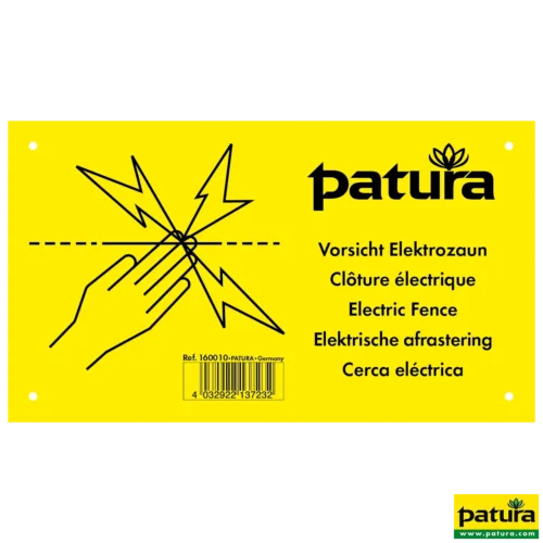 Waarschuwingsbord Pas op elektrische afrastering