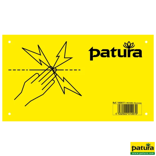 Waarschuwingsbord, aluminium Pas op - Schrikdraad