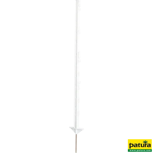 Kunststof paal, wit, 1,05m, 7 draad- + 2 cordhouders, 10st
