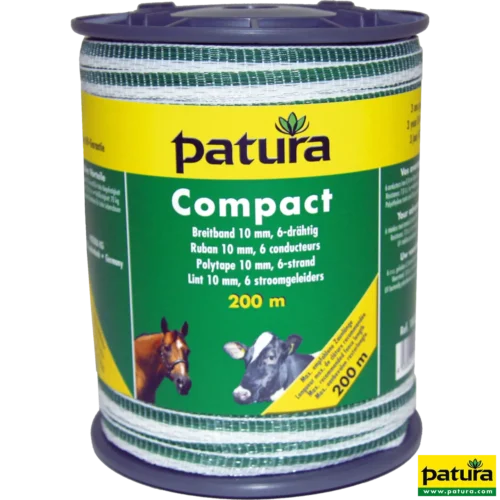 Compact lint 10mm wit/groen, 200m rol