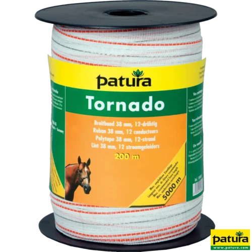 Tornado lint 12,5mm wit/oranje 200m rol
