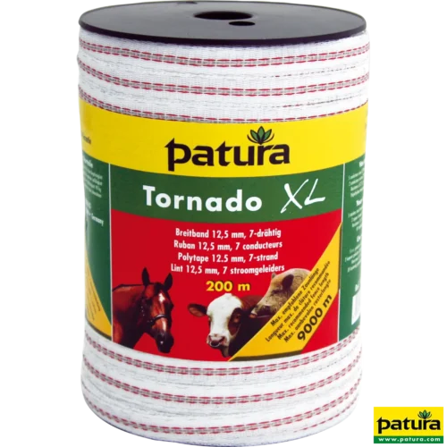 Tornado XL lint 12,5mm wit/rod 200m rol