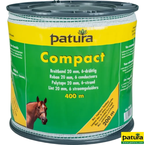 Compact lint 20mm, wit/groen, 400m rol