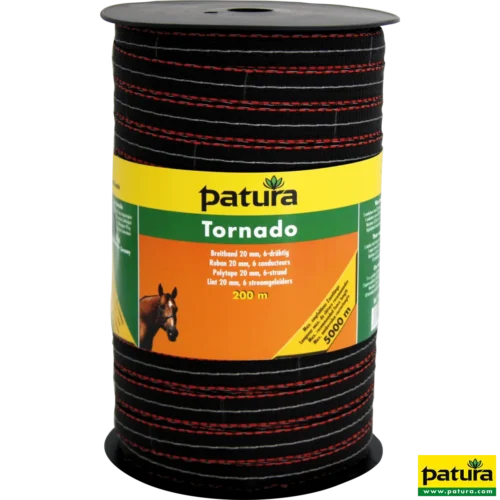 Tornado lint 20mm bruin/oranje 200m rol