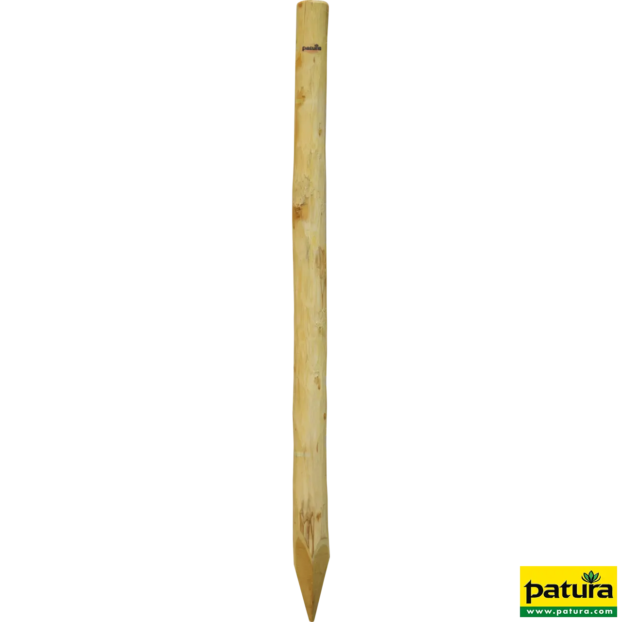 Robinia paal, rond, 2000 mm, d=10-12 cm afgekant, 4-vlak punt, ontschorst