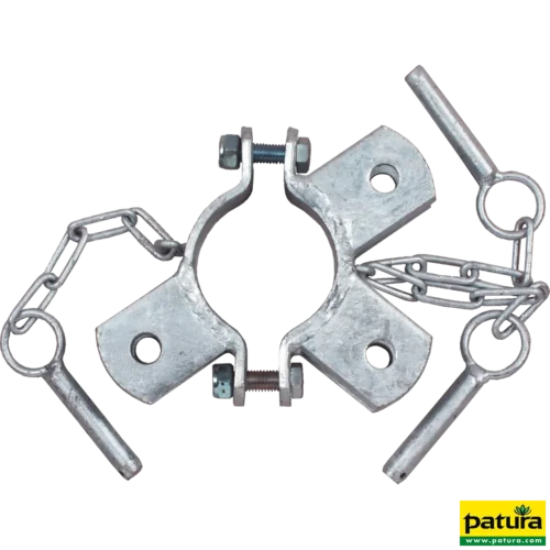 Zadelklem 76 mm, 3 houders, verzinkt