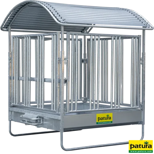 Professionele vierkante ruif met veiligheidsvoerhek voor paarden 2 x 2m