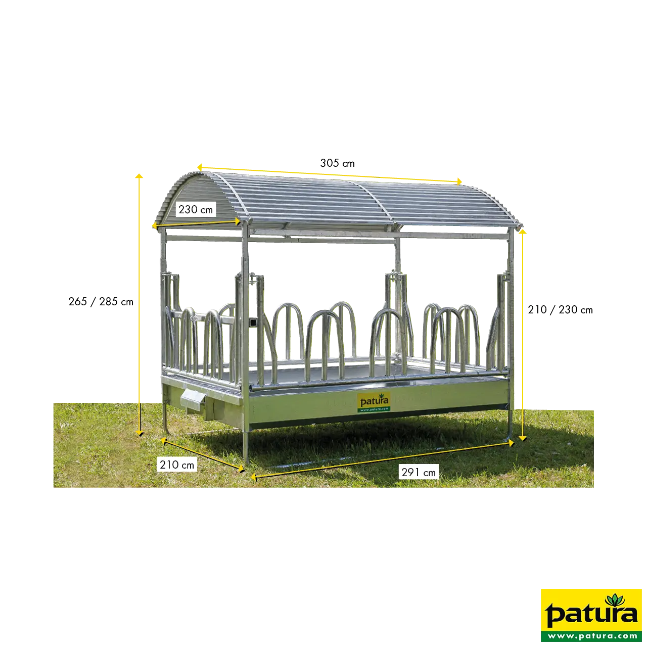 Grote balenruif, palissade voerhek, 3x2m - Afbeelding 2