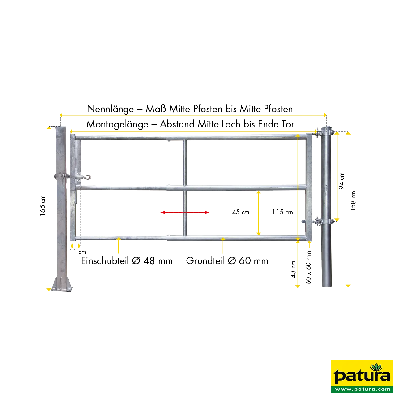Poort RS3 (5/6) Montage lengte 4.90 - 5.90m - Afbeelding 2