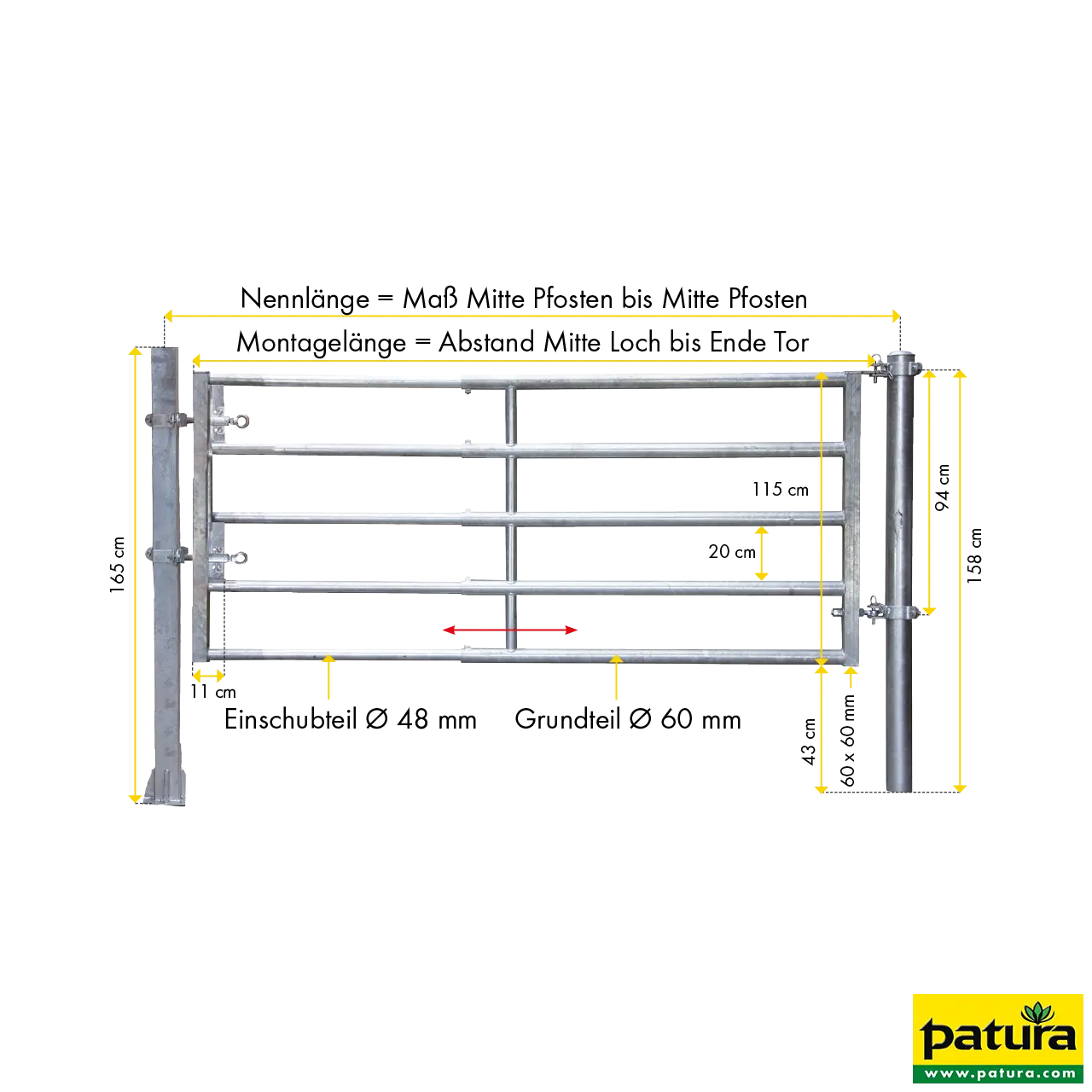 Poort RS5 (5/6) Montage lengte 4.90 - 5.90m - Afbeelding 2