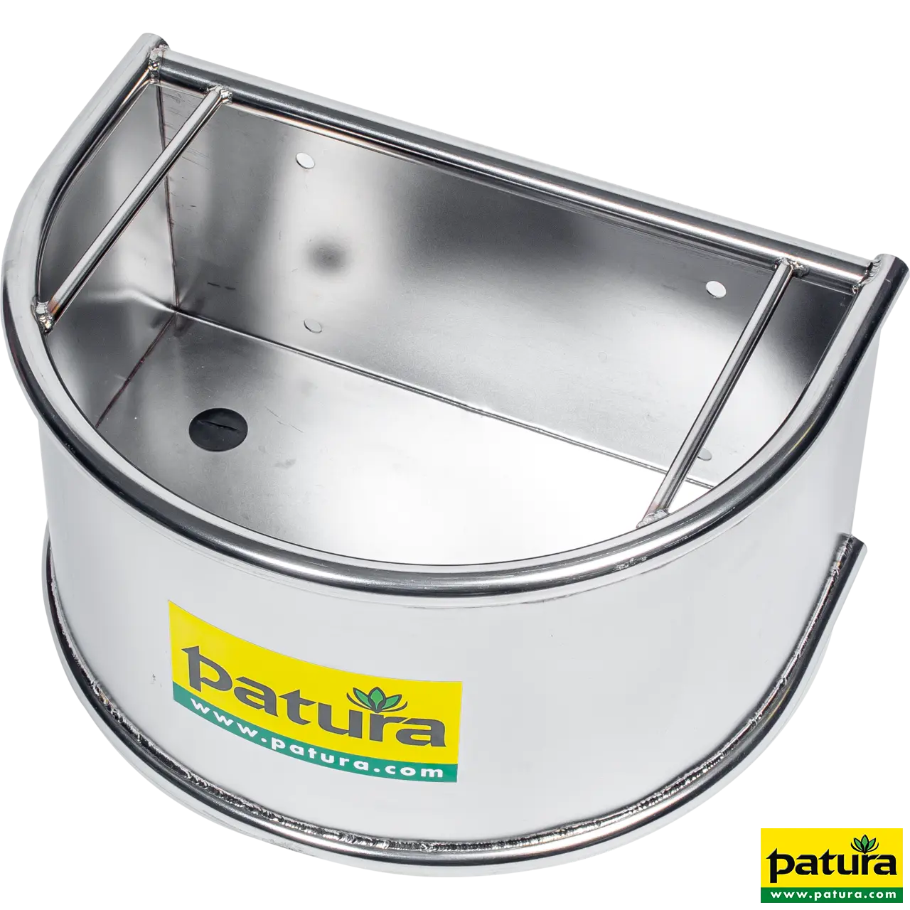 Halfronde voerbak, rvs