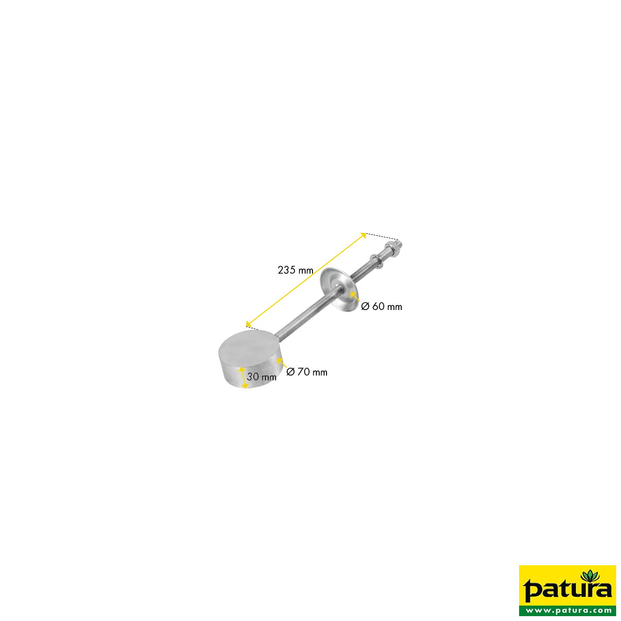 Roosteranker M 12 x 235 mm, rond r.v.s. voor roosterbreedte vanaf 3 cm - Afbeelding 2