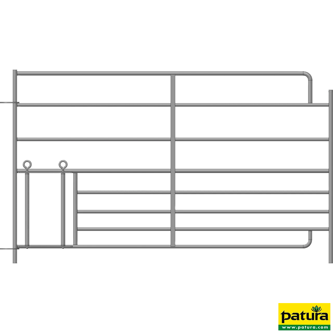 Steekfix hek XL met lammeren kruipgat 8 buizen, B=1,83m
