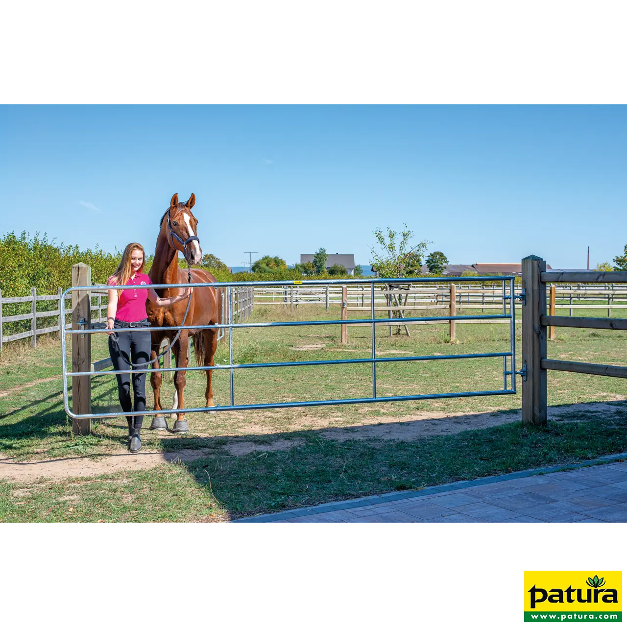 Verstelbaar Weiderasterpoort paarden 1,10m hoogte, lengte 3,00 -4,00 m, - Afbeelding 9